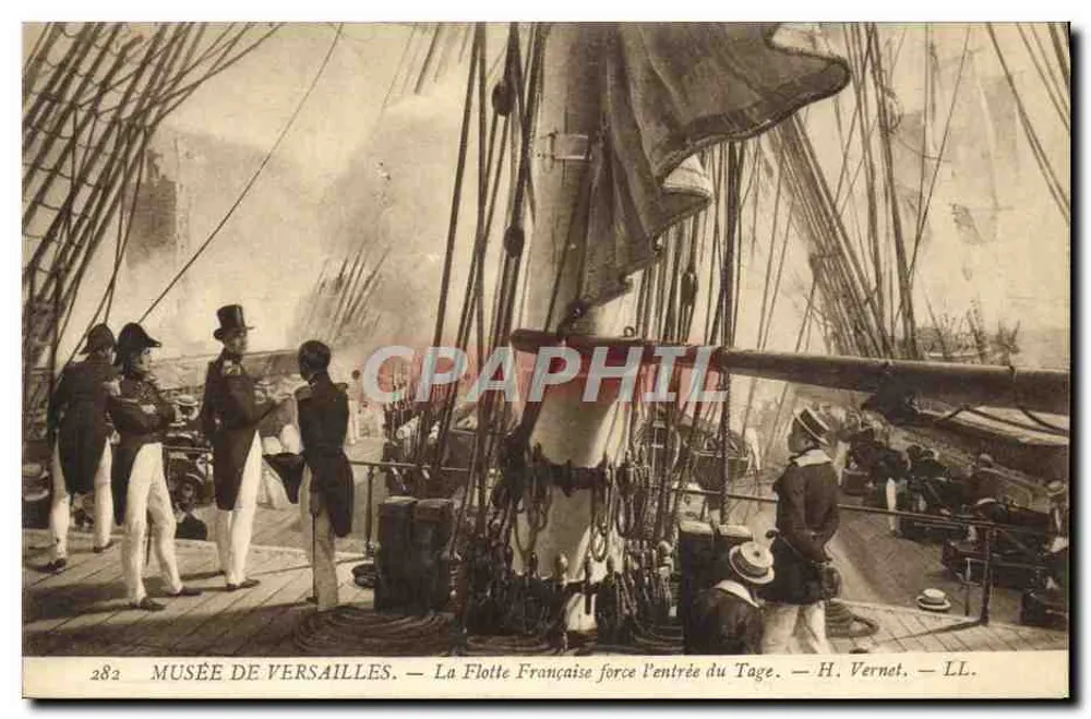 Museum von Versailles — Die französische Flotte dringt in den Tagus ein — H. Vernet — LL. — N° 282 - Vorderseite