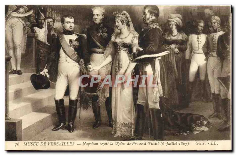 Napoleon empfängt die Königin von Preußen in Tilsit (6. Juli 1807) — Musée de Versailles — Gossé, LL, Nr. 76 - Vorderseite