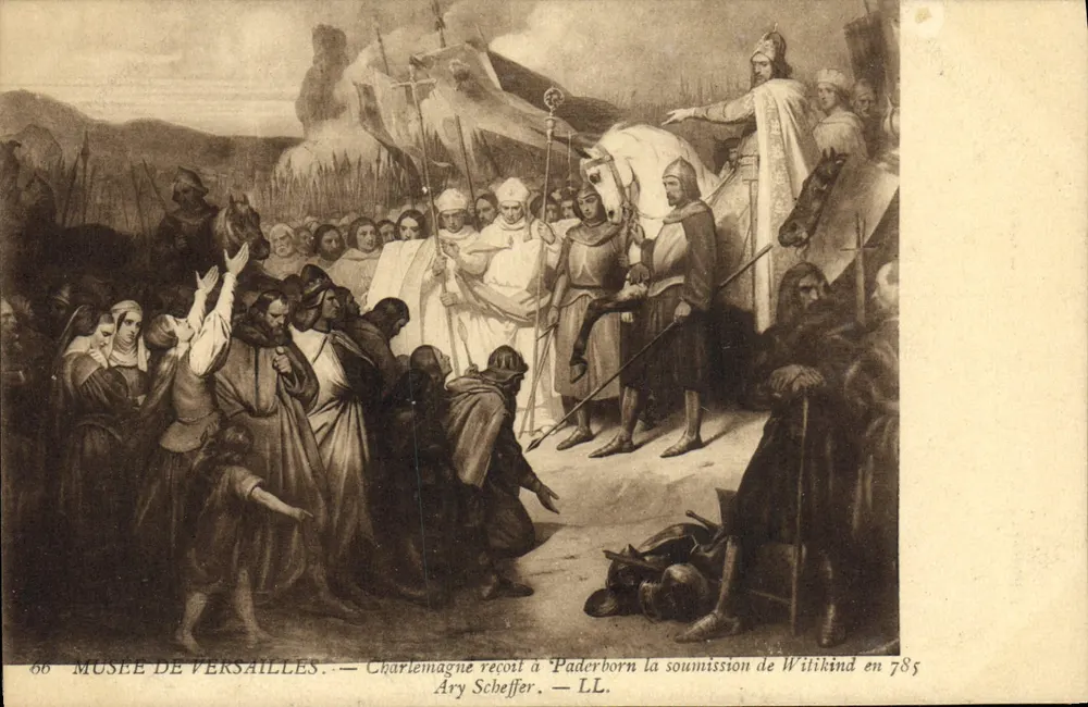 Charlemagne empfängt die Unterwerfung von Witikind in Paderborn im Jahr 785 — Musée de Versailles — Ary Scheffer — LL - Vorderseite