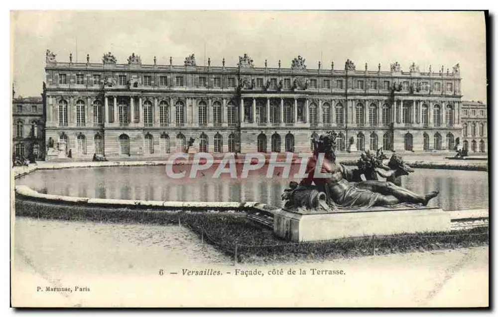 Versailles — Facha da fachada, lado da Terrasse — P. Marmonse, Paris, n°6 - Frente