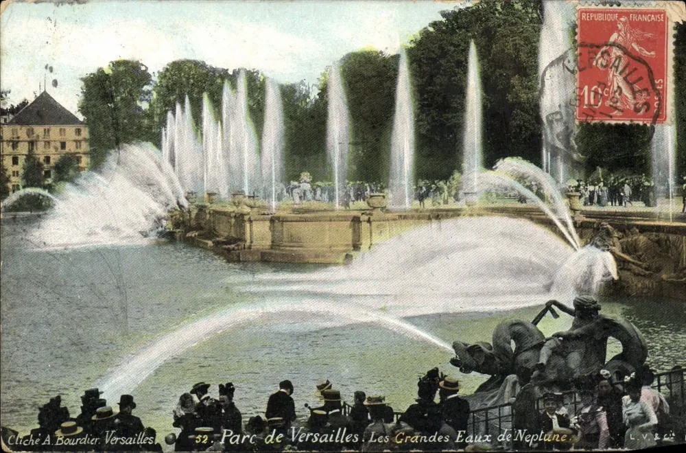 Parco di Versailles : Le Grandes Eaux de Neptune — Cliché A. Bourdier, n°52 - Recto