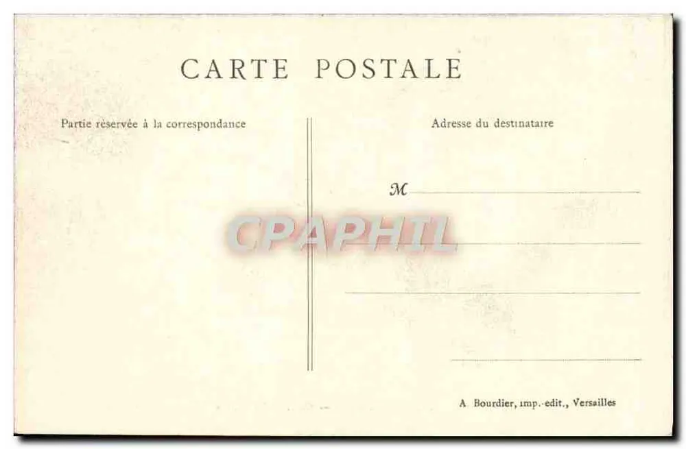 Palácio de Versailles — Galeria dos Espelhos — A. Bourdier, imp.-edit., Versailles - Verso