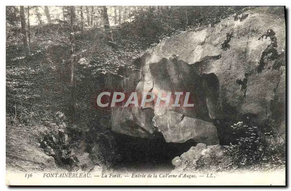 Fontainebleau — Der Wald — Eingang zur Höhle von Augas — LL. n° 136 - Vorderseite
