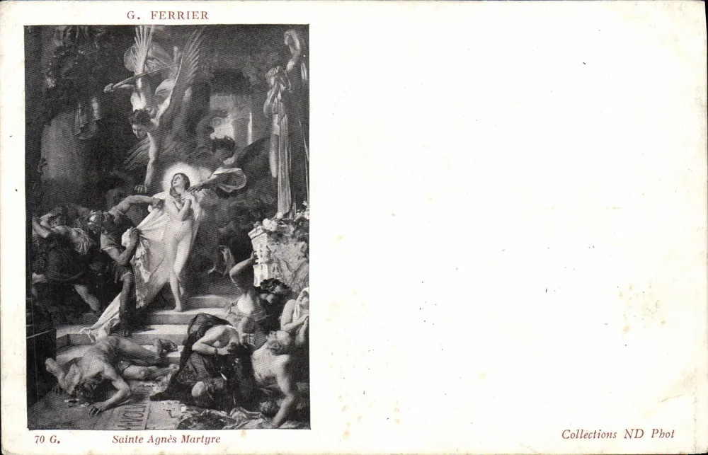 Święta Agnieszka Męczennica — G. Ferrier — Zbiory ND Phot - Awers