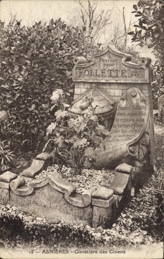 Asnières - Cemitério dos Cães — Tumba de Pollette, 4 anos, fevereiro 1900 - Frente