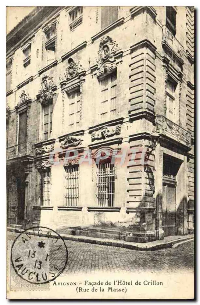 Avignon — Fassade des Hôtel de Crillon (Rue de la Masse) — Graphiti - Vorderseite
