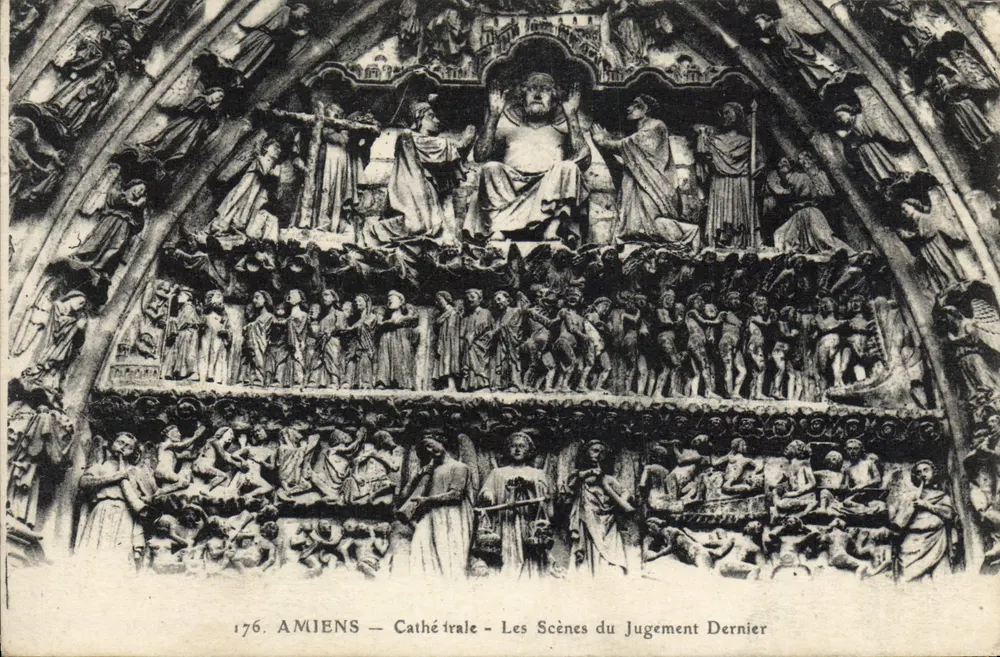 Amiens — Kathedrale — Szenen des Jüngsten Gerichts - Vorderseite