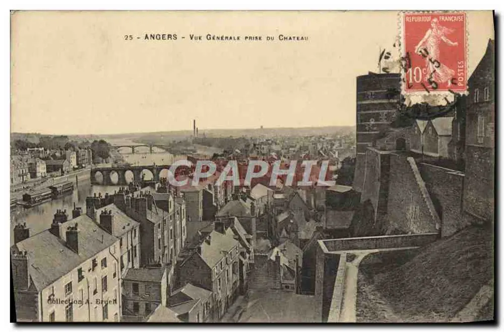 Angers — Vista geral tirada do Castelo — Coleção A. Bruen - Frente