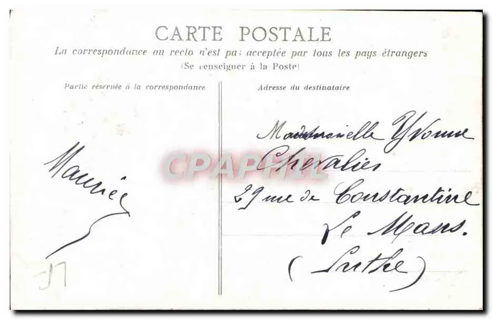Angers - Igreja de Santa Térèse — editor desconhecido, número de série 19 - Verso