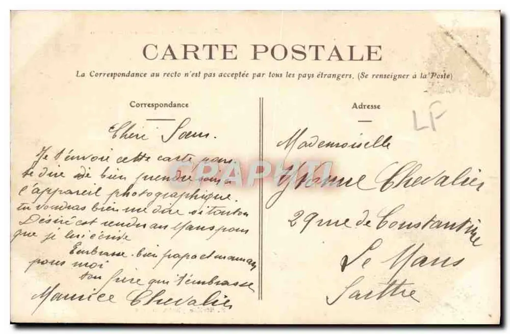 Angers - O Castelo, lado norte — R. Rivière, foto, Angers, n°10 - Verso