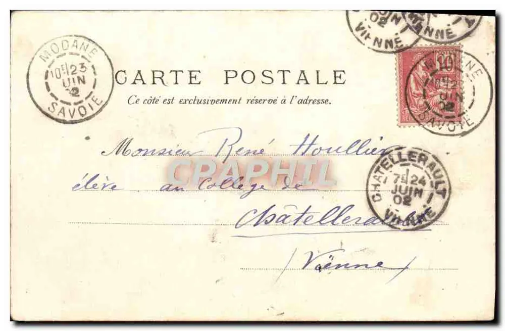 Col et baraquements du Fréjus — altitude 2600 m — éditeur Plot F. Montaz, Modane, n° V.P. 1217 - Verso