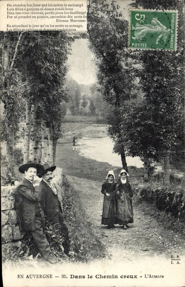 In der Auvergne — 95. Auf dem Chemin creux — Die Warte — L. R. & I. A. - Vorderseite