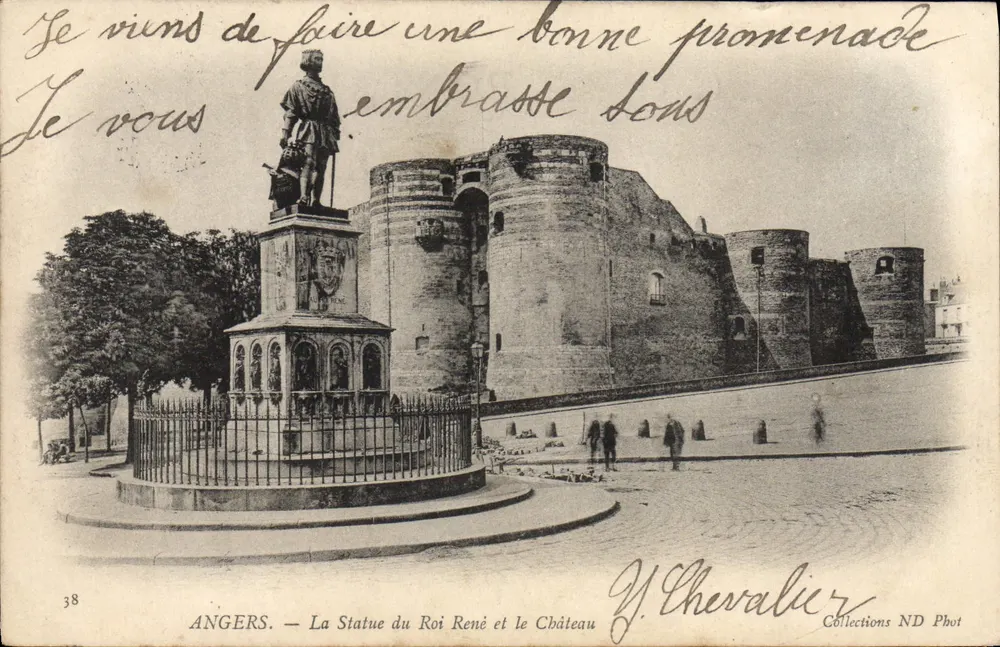 Angers — Die Statue des Königs René und das Schloss — Y. Chevalier, Collections ND Phot, n°38 - Vorderseite