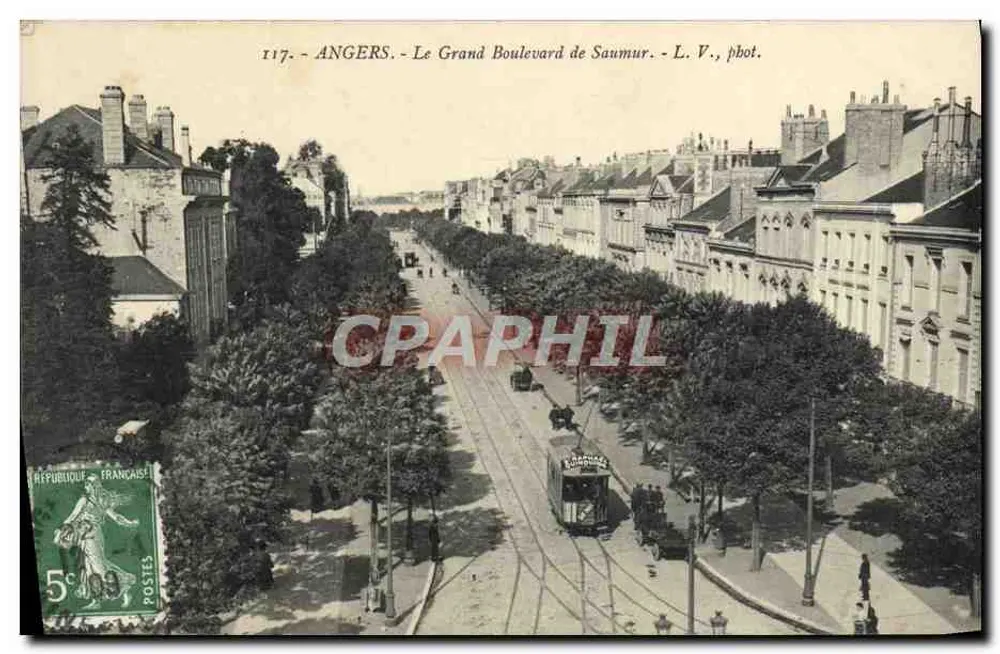 Angers - O Grande Boulevard de Saumur — L. V., fot. - Frente