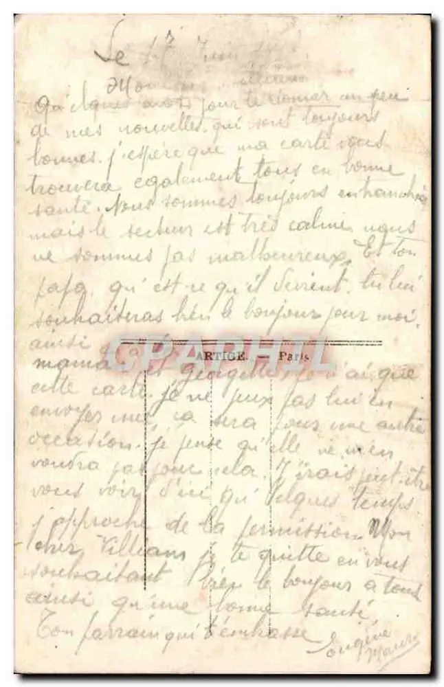 Paisagem lacustre com flores — texto amoroso — editor AA n°1201 - Verso