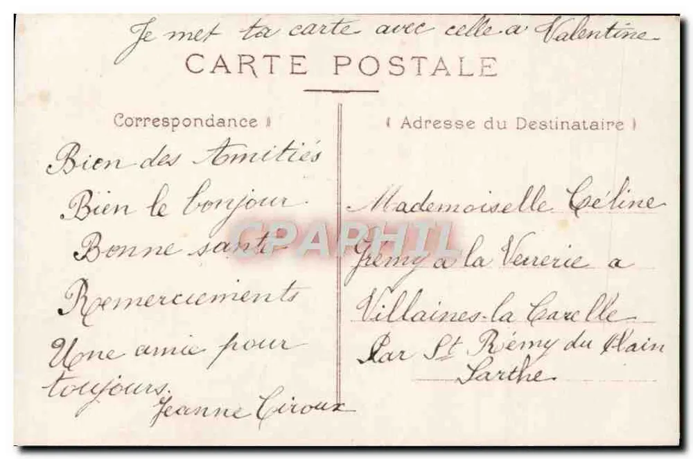 Menina pequena com buquê — Compromisso de Amizade — n°485 - Verso