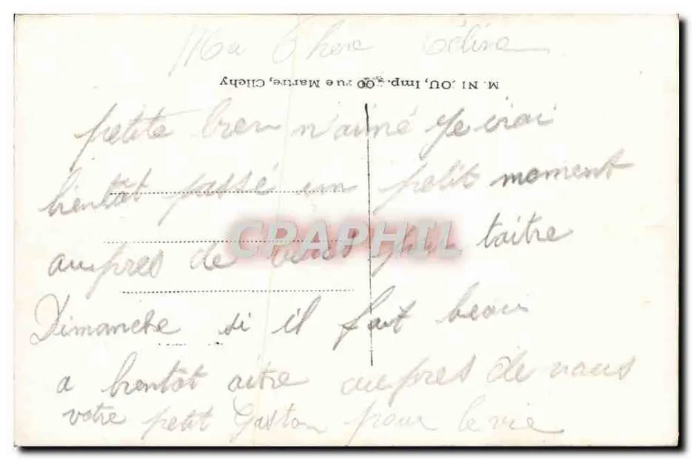 Der Traum — romantische Szene und Frau auf Bank — Verleger M. Muy, n°781 - Rückseite