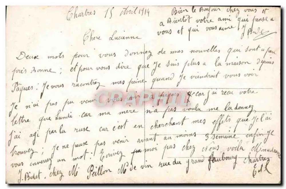 Paar in Abendkleidung — LiebesSzene — J.N. Paris, Nr. 1651 - Rückseite