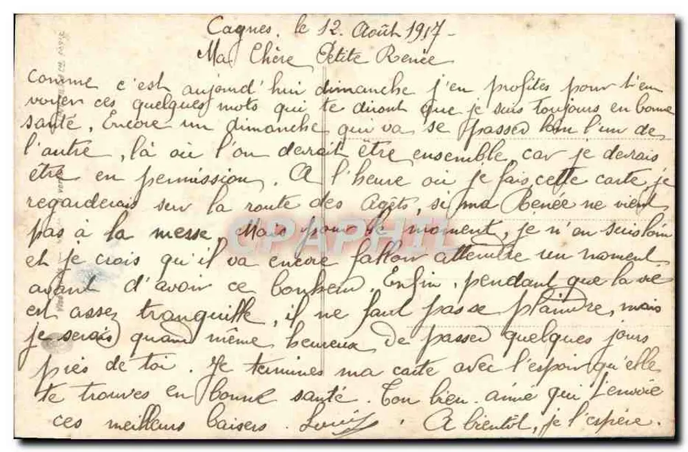 Liebendes Paar — Kuss-Szene — Mirange, n° 1234 - Rückseite