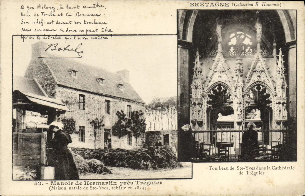 Geburtsort von Ste-Yves in der Nähe von Tréguier — Grab von Ste-Yves in der Kathedrale von Tréguier — Sammlung E. Hamonic - Vorderseite