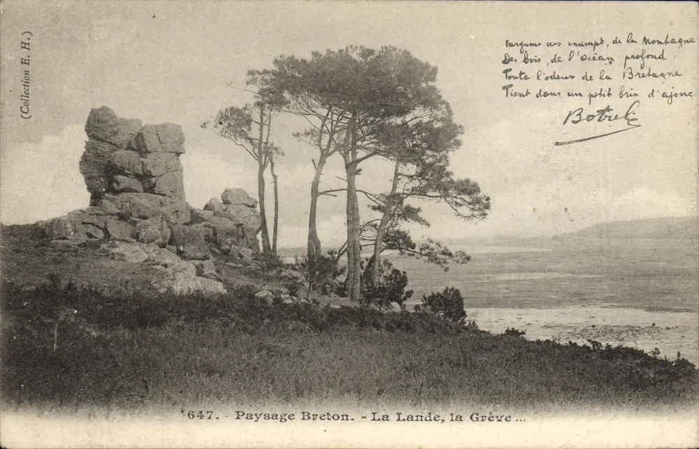 La Lande, la Grève — Paesaggio Bretone — Collezione E.H. n°647 - Recto