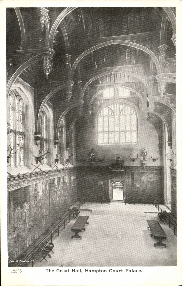 The Great Hall, Hampton Court Palace — vista interna — Cole & Polley Ltd, n° 12535 - Recto