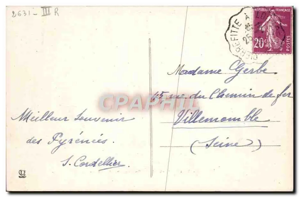 A Valle de Angelès - Castelo de Beauzens — Hautes-Pyrénées — Fototipia Labouche Frères, Toulouse, n°124 - Verso