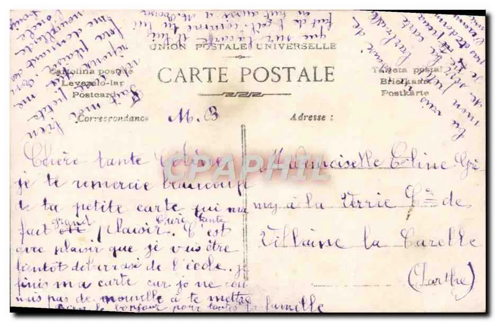 Amor — casal abraçado em um paisagem — editor desconhecido, n° 3555 - Verso
