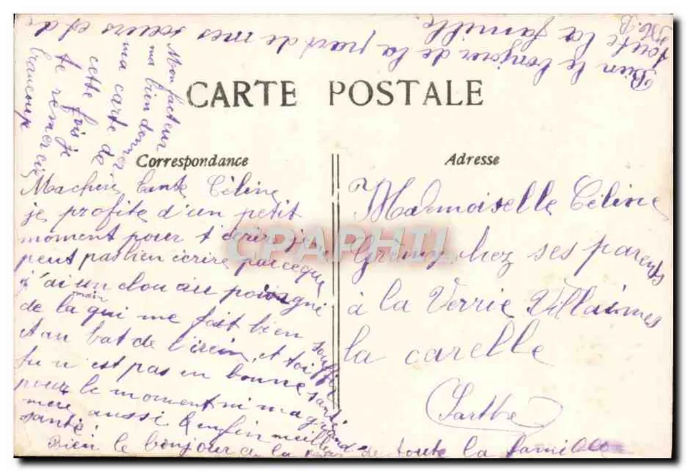 Liebespaar — gedruckter und handschriftlicher Text — n°2366 - Rückseite