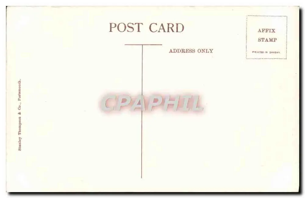 As Agulhas, Ilha de Wight — farol e falésias — Stanley Thompson & Co., Portsmouth - Verso