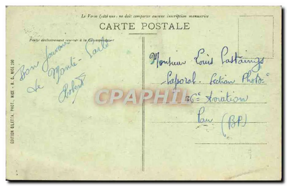Monte-Carlo - Algemene uitzicht — Uitgave Gilletta, Nîmes, n°818 - Achterkant