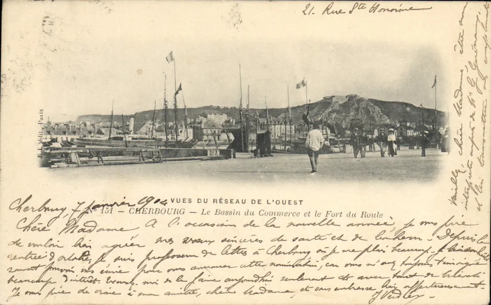 Cherbourg — Ansicht des Westnetzes: Der Handelsbahnhof und das Fort du Roule — Verlag Légit, Paris, Nr. 151 - Vorderseite
