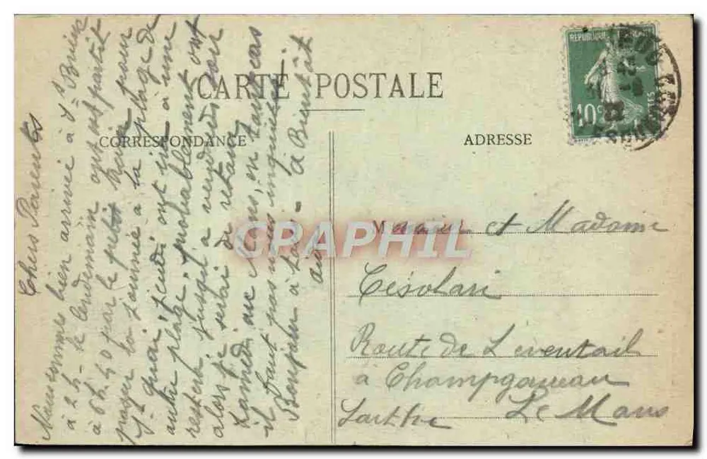 Camaret - Die Klippen der Pointe de Pen Hir — Sammlung E. Hamon, S.B. - Rückseite