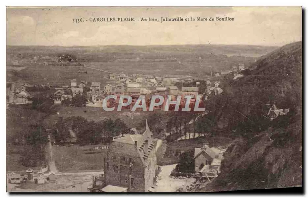 Carolles Plage — Ferne Ansicht von Jullouville und der Mare de Bosillon — unbekannter Verleger, Nr. 3336 - Vorderseite