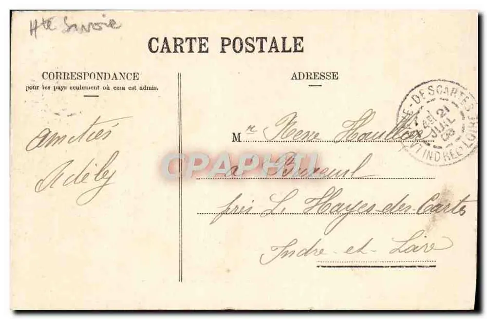 Chamonix — Glacier dos Bossons — Jullien frères, Phot. Editeurs, Genève, n° J J 2838 - Verso