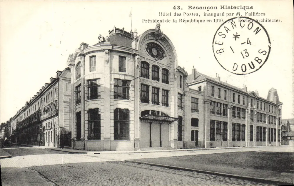 Postamtshotel in Besançon — eingeweiht 1910 — Verlag Besançon Historique, Nr. 43 - Vorderseite