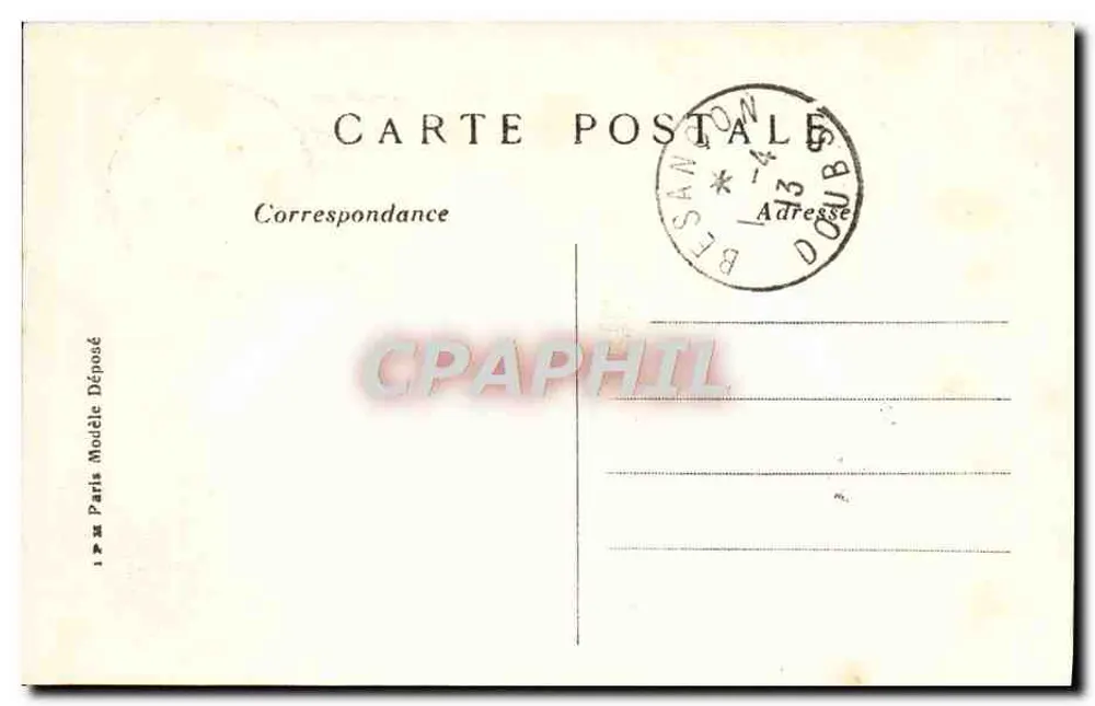 Postamtshotel in Besançon — eingeweiht 1910 — Verlag Besançon Historique, Nr. 43 - Rückseite