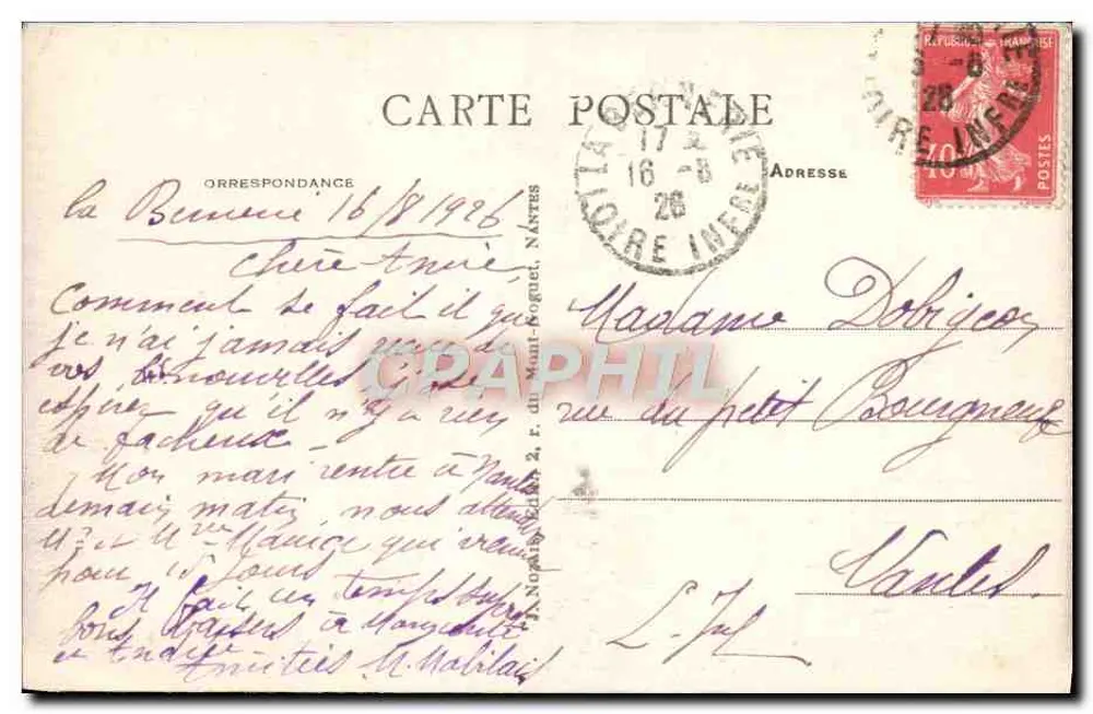 La Bernerie (Loire-Inf.) — Rocha curiosa perfurada com 2 arcos (lado da Biriruchère) — Editor não identificado, n° 15 - Verso