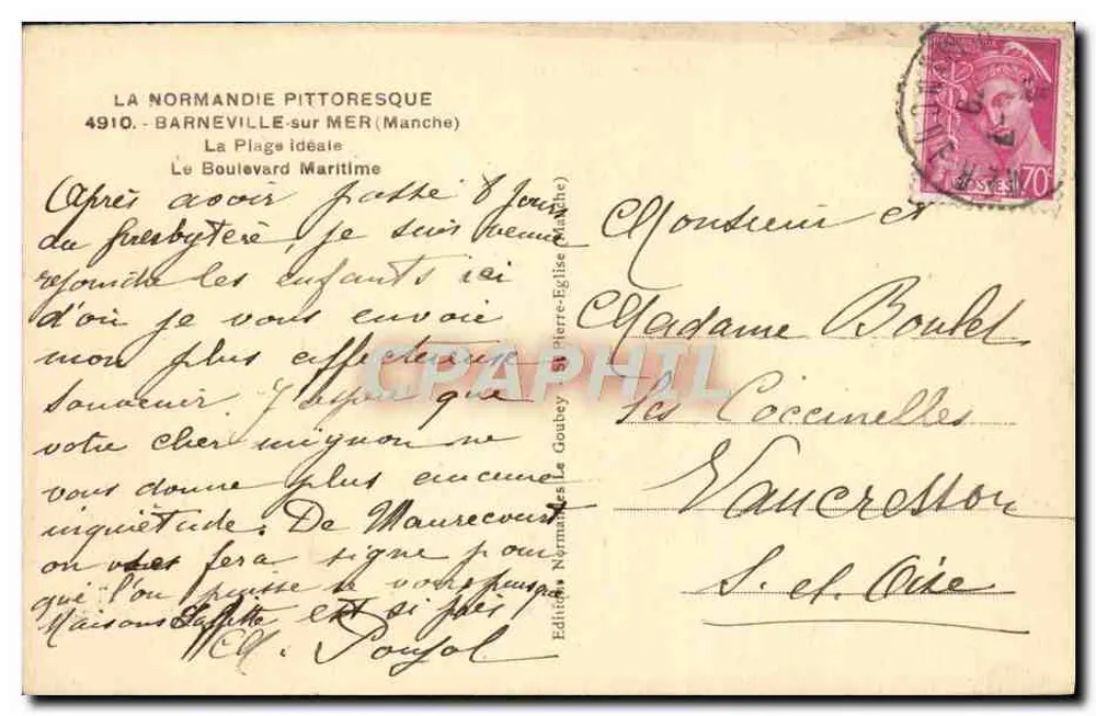 Barneville-sur-Mer — Der Maritime Boulevard — Verlag L. Gubrey - Rückseite