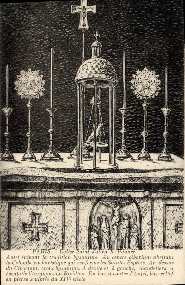 Paris - Kirche Saint-Julien-le-Pauvre — Byzantinisches Altar des 14. Jahrhunderts - Vorderseite