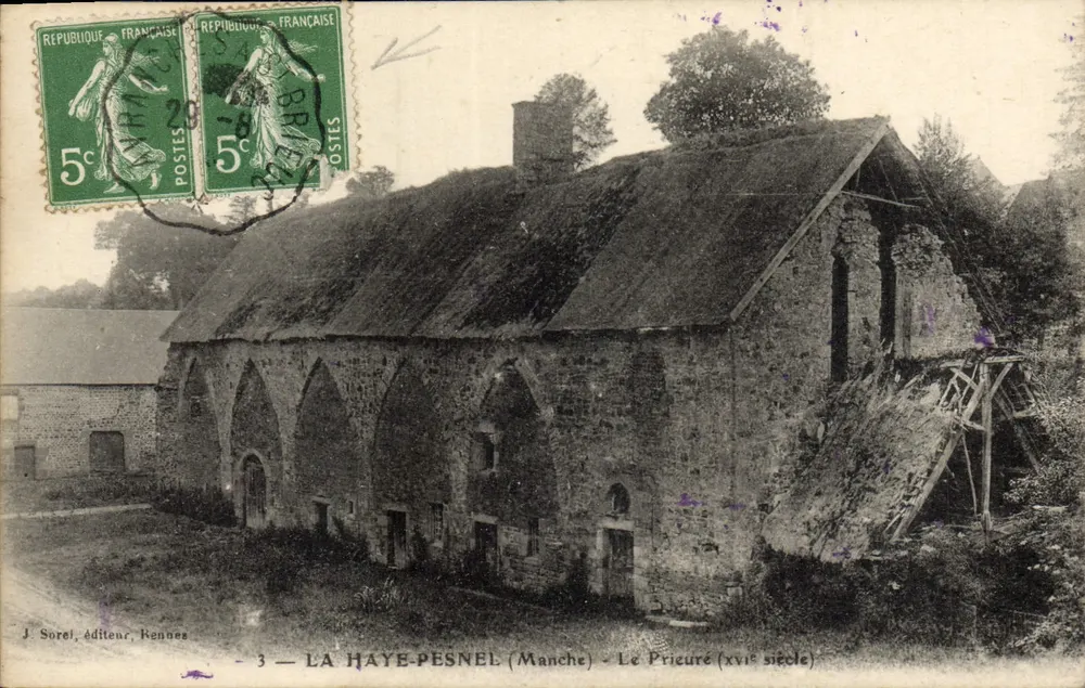 La Haye-Pesnel (Manche) — O Priorado (século XVI) — J. Sorel, editor, Rennes — n°3 - Frente