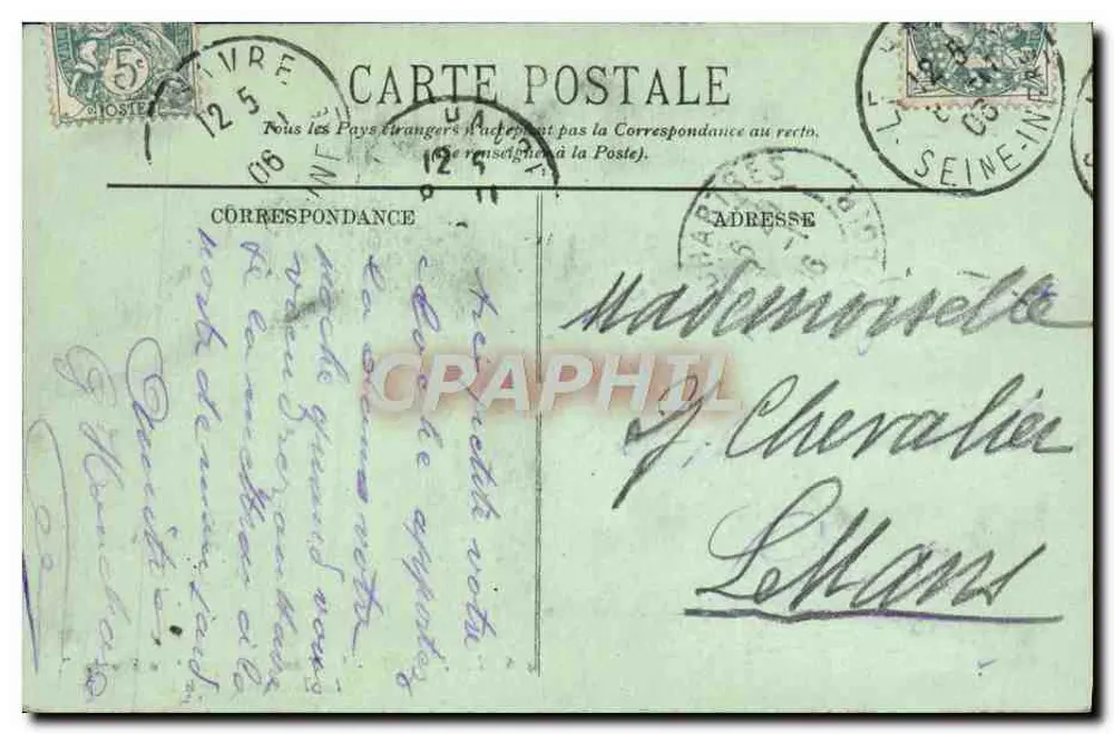 Le Havre — Der Transatlantiker "La Provence" — Die Steuerbordkammer — LL - Rückseite