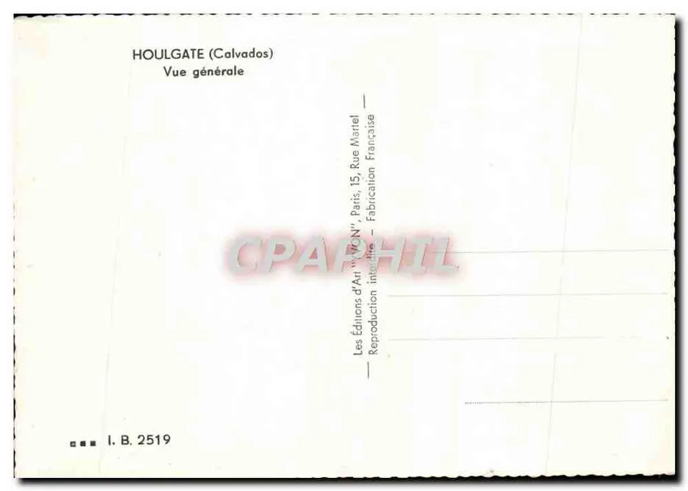 Houlgate (Calvados) — Vista geral — Edições de Arte 'W.N.', Paris - Verso
