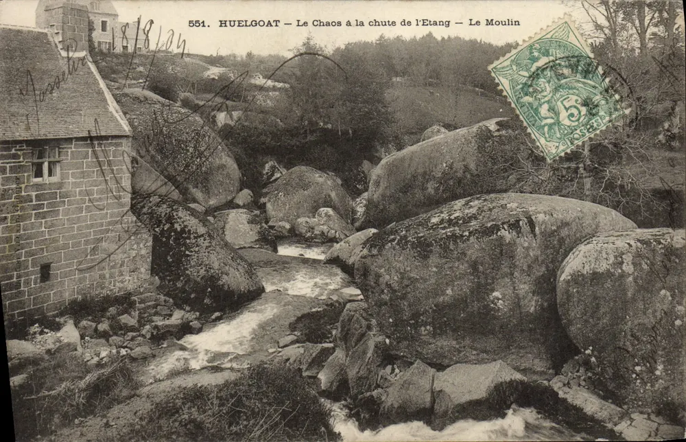 Huelgoat — Der Chaos am Abfluss des Sees — Die Mühle — n°551 - Vorderseite