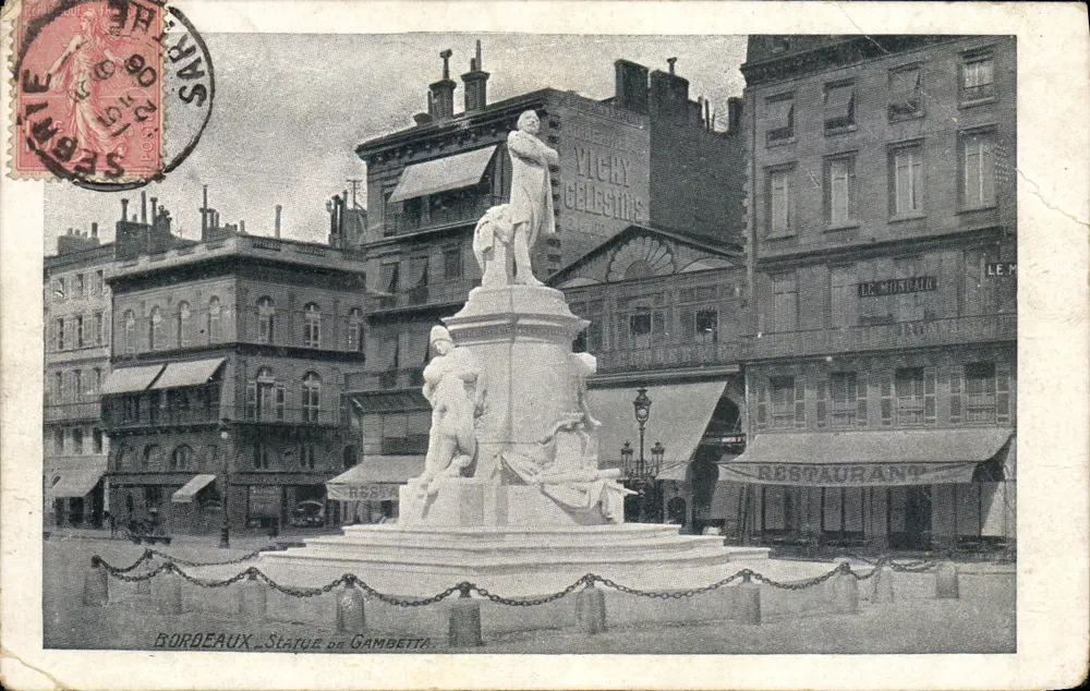 Bordeaux — Statue de Gambetta — Édition spéciale du Chocolat Choulaan - Frente