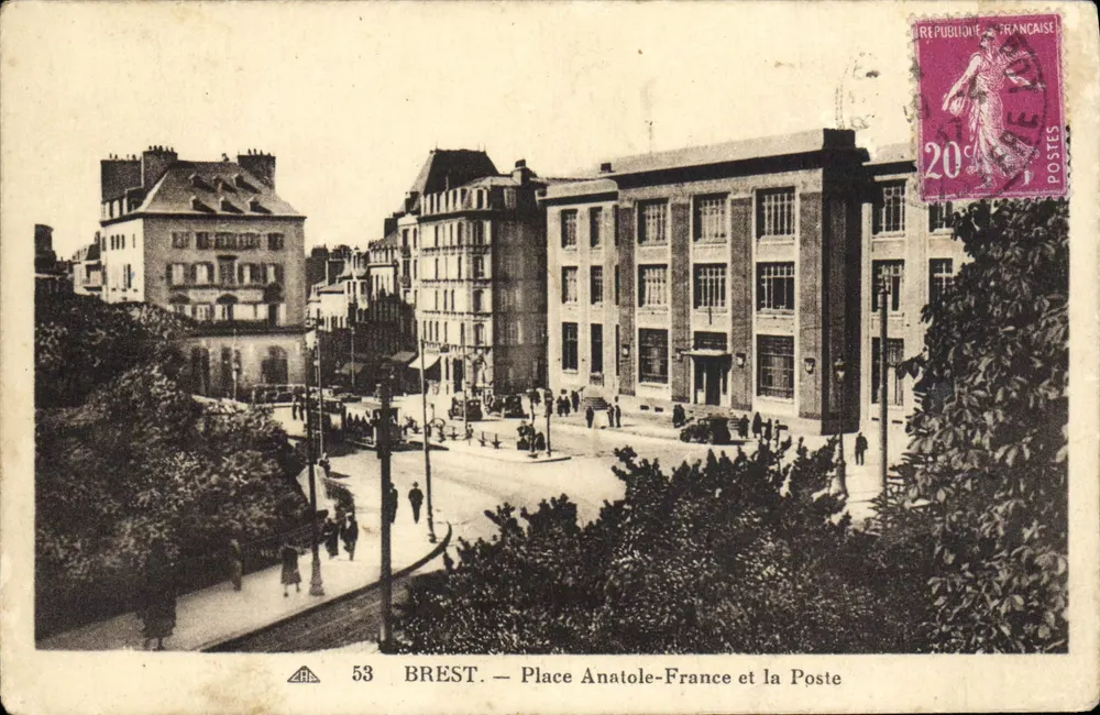 BREST. — Place Anatole-France und die Post — n°53 - Vorderseite