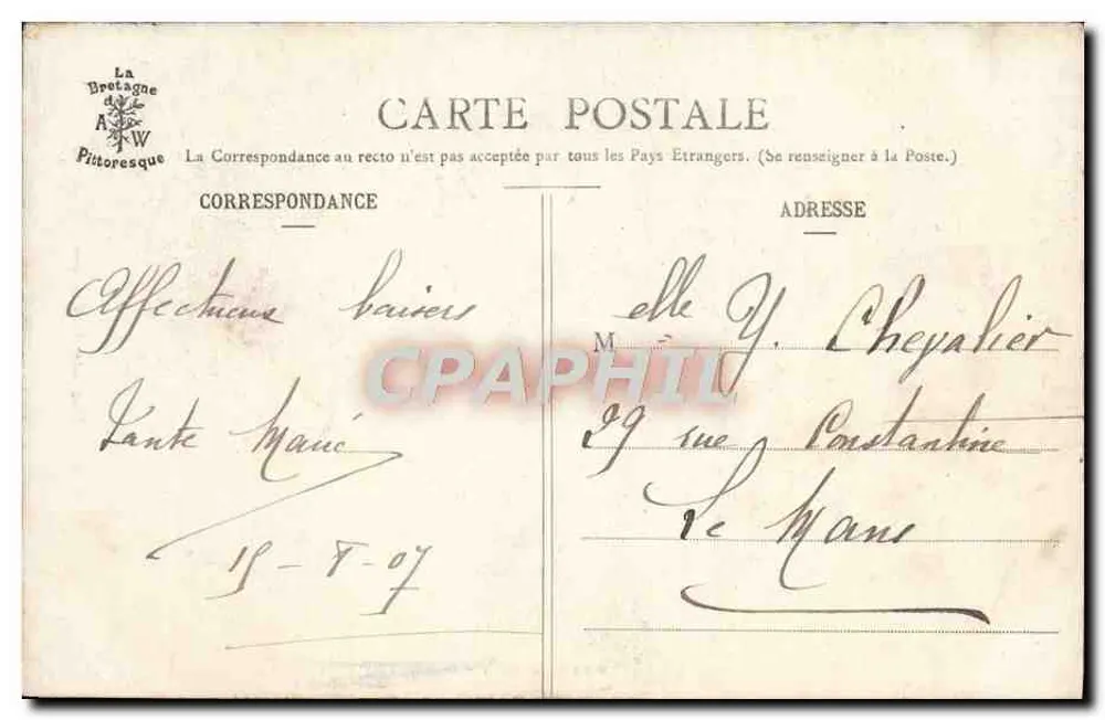 Kinder aus Vannes — Die malerische Bretagne — Sammlung A. Warren, St-Brieuc, Nr. 1151 - Rückseite