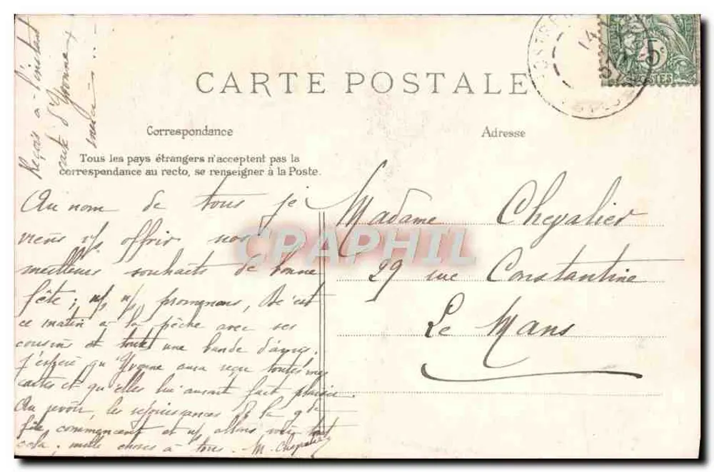 Bretagne — Frohe Geburtstagskarte — Sammlung Villard, Quimper - Rückseite