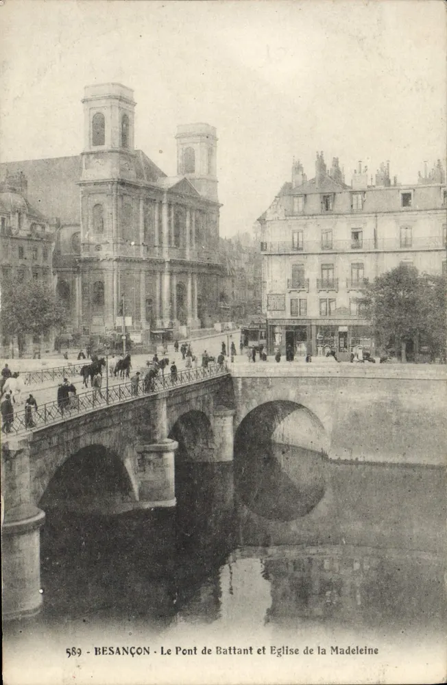 Besançon - Der Pont de Battant und die Kirche der Madeleine - Vorderseite