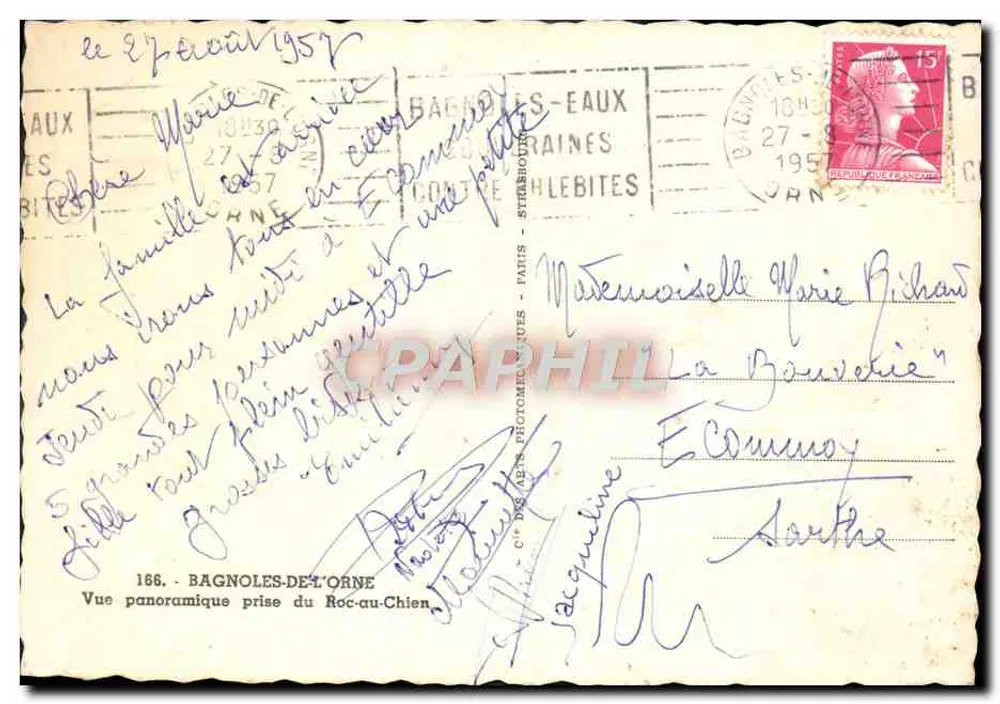 Bagnoles-de-l'Orne — Panoramablick vom Roc-au-Chien — C. P. (Verleger) - Rückseite